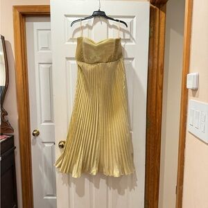 Elegant Gold Strapless Dress